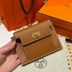 에르메스 Hermes Kelly pocket wallet 13cm Epsom 37 Gold/gold