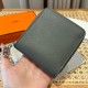 에르메스 Hermes Zipengo II Chaine d'Ancre Wallet 12cm Evercolor 63 Vert Amande/sliver