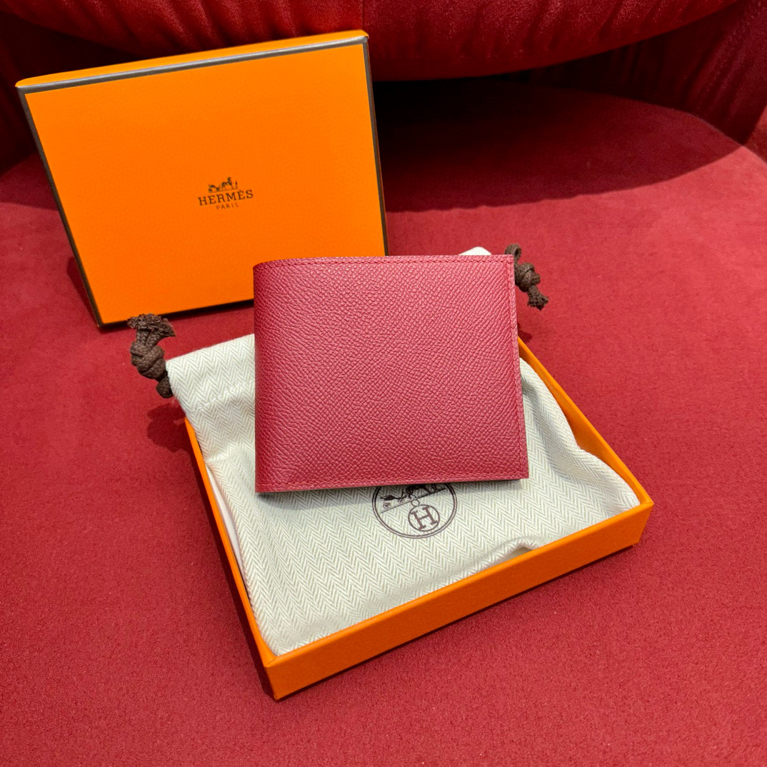 에르메스 Hermes MC² Copernic Short wallet 9cm epsom Q5 Rouge casque