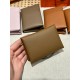 에르메스 Hermes Calvin duo Card Holder 10.5cm Epsom 4B Biscuit and 3G Alezan/silver