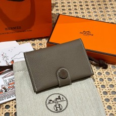 에르메스 Hermes R.M.S Card Holder 10.5cm Evercolor 18 Etoupe/grey silver
