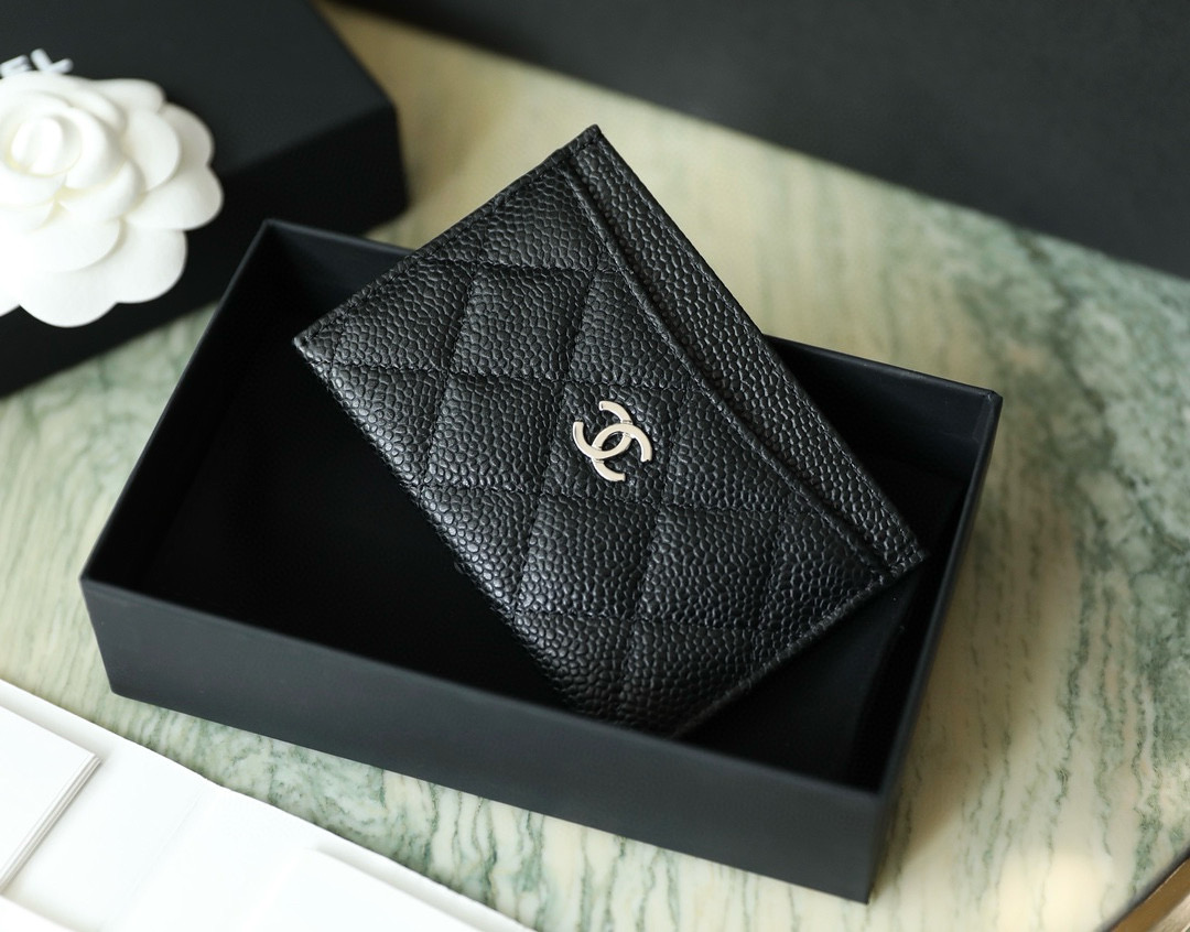 샤넬 Chanel Classic Card Holder Caviar skin C-62 AP0213 7.5CM