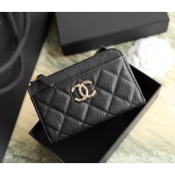 샤넬 Chanel Zipped Card Holder C-64 AP4490 8CM