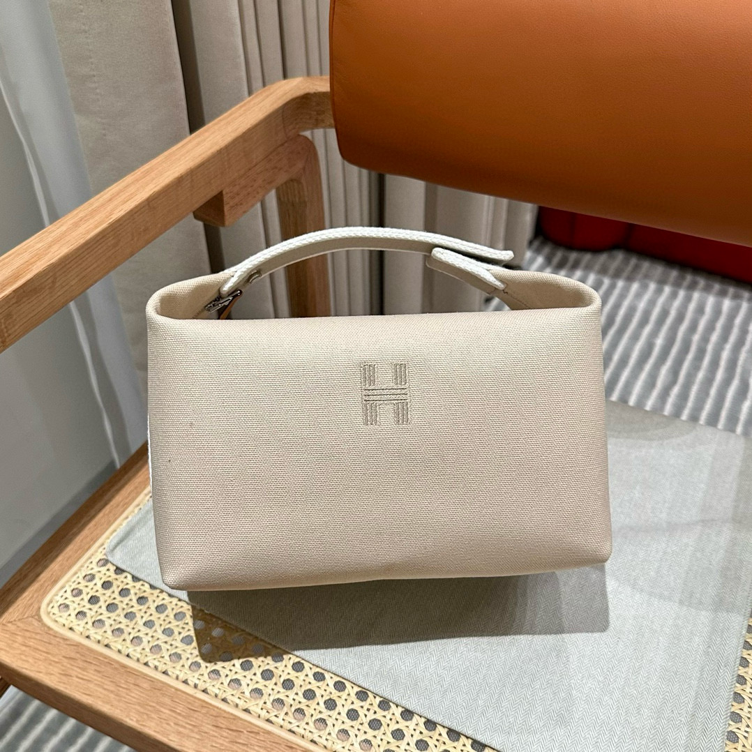 에르메스 Hermes Bride-a-Brac 25cm all- cotton Grey/silver