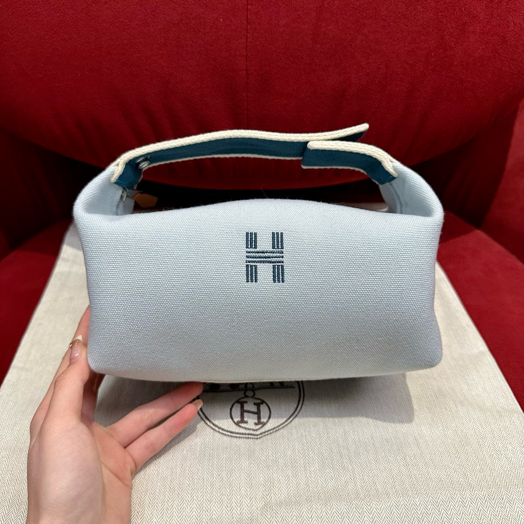 에르메스 Hermes Bride-a-Brac 21cm all- cotton Light blue/silver