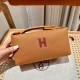 에르메스 Hermes Bride-a-Brac 21cm all- cotton ocre/silver
