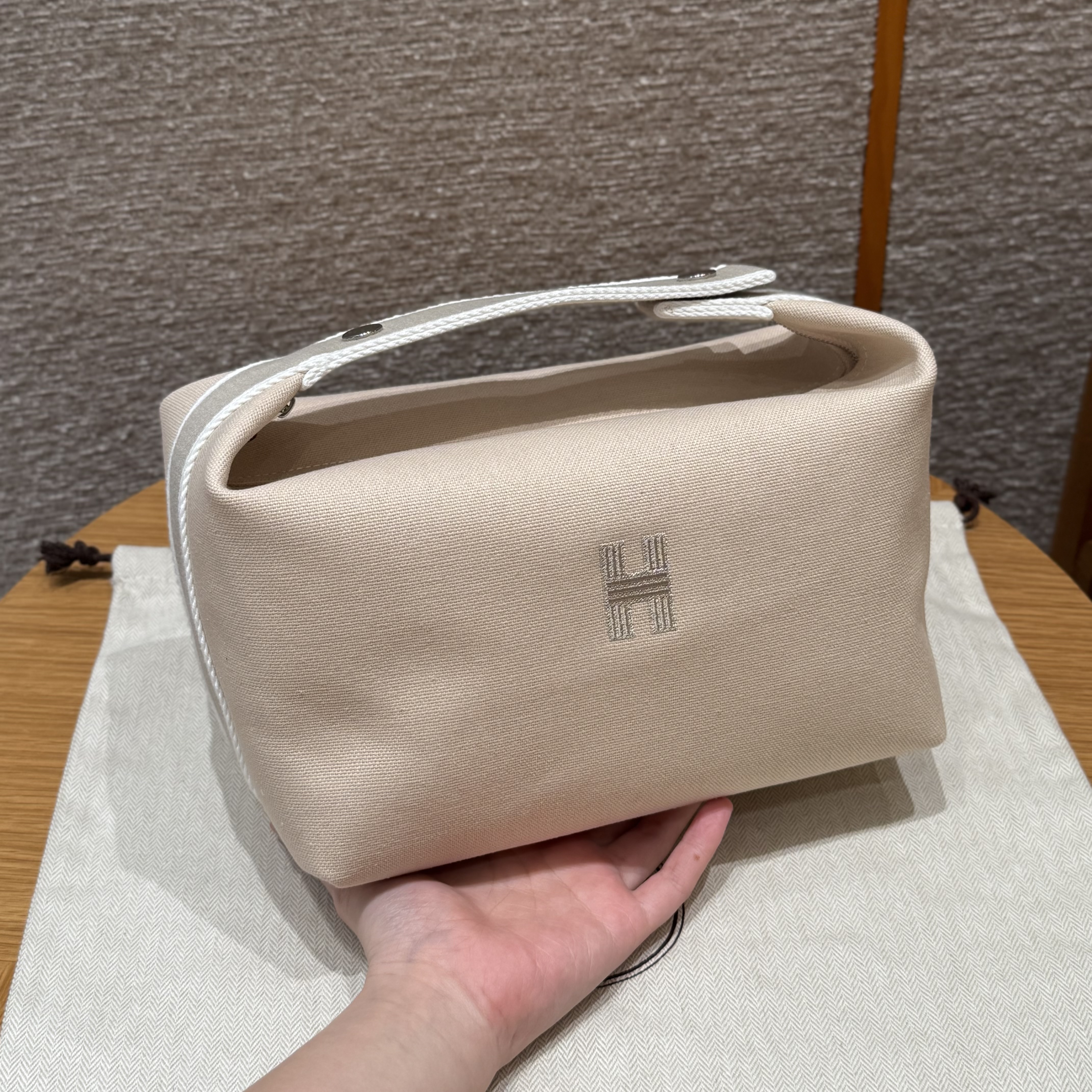 에르메스 Hermes Bride-a-Brac 25cm all- cotton naturel/silver
