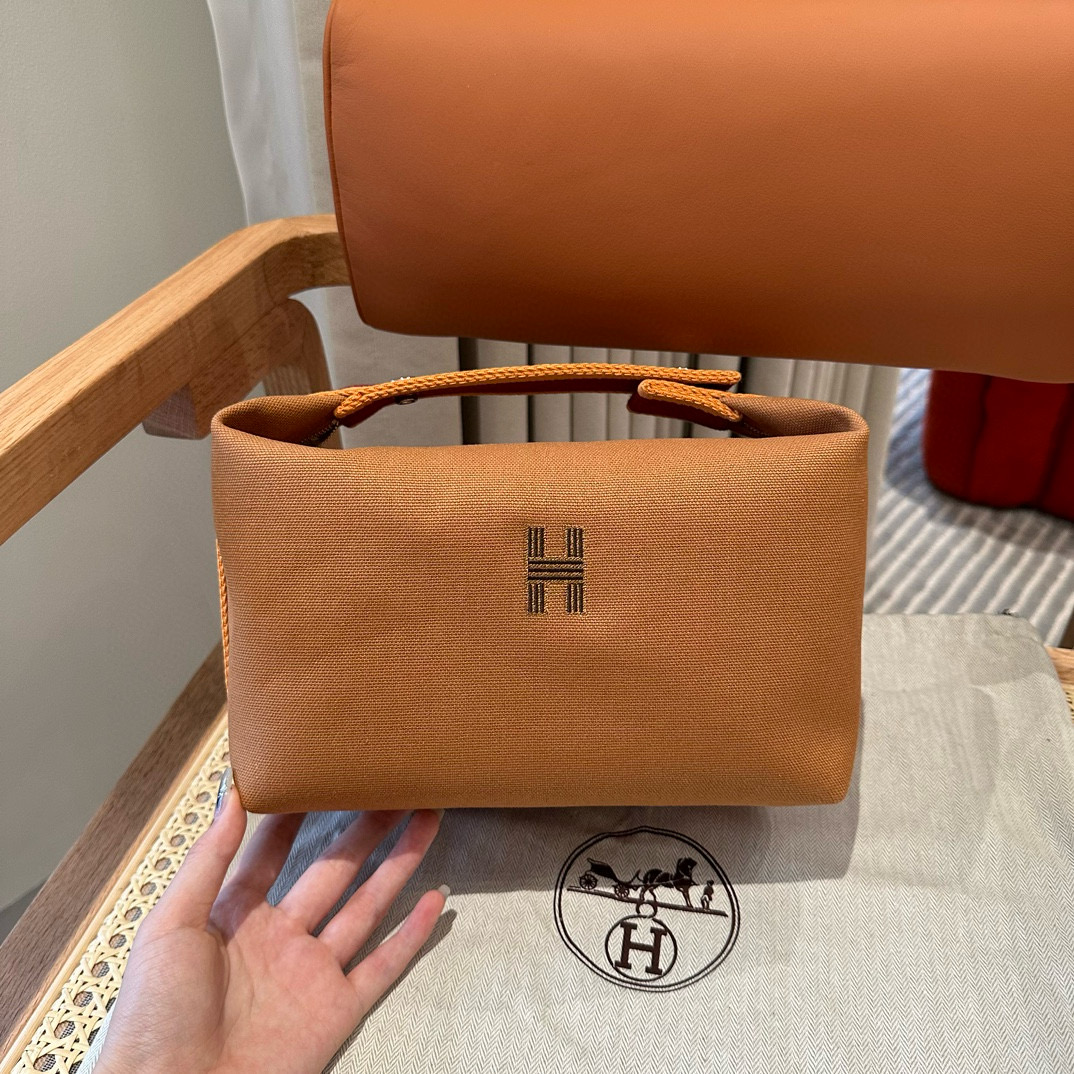 에르메스 Hermes Bride-a-Brac 25cm all- cotton ocre/silver