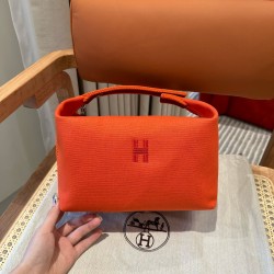 에르메스 Hermes Bride-a-Brac 25cm all- cotton Orange/silver