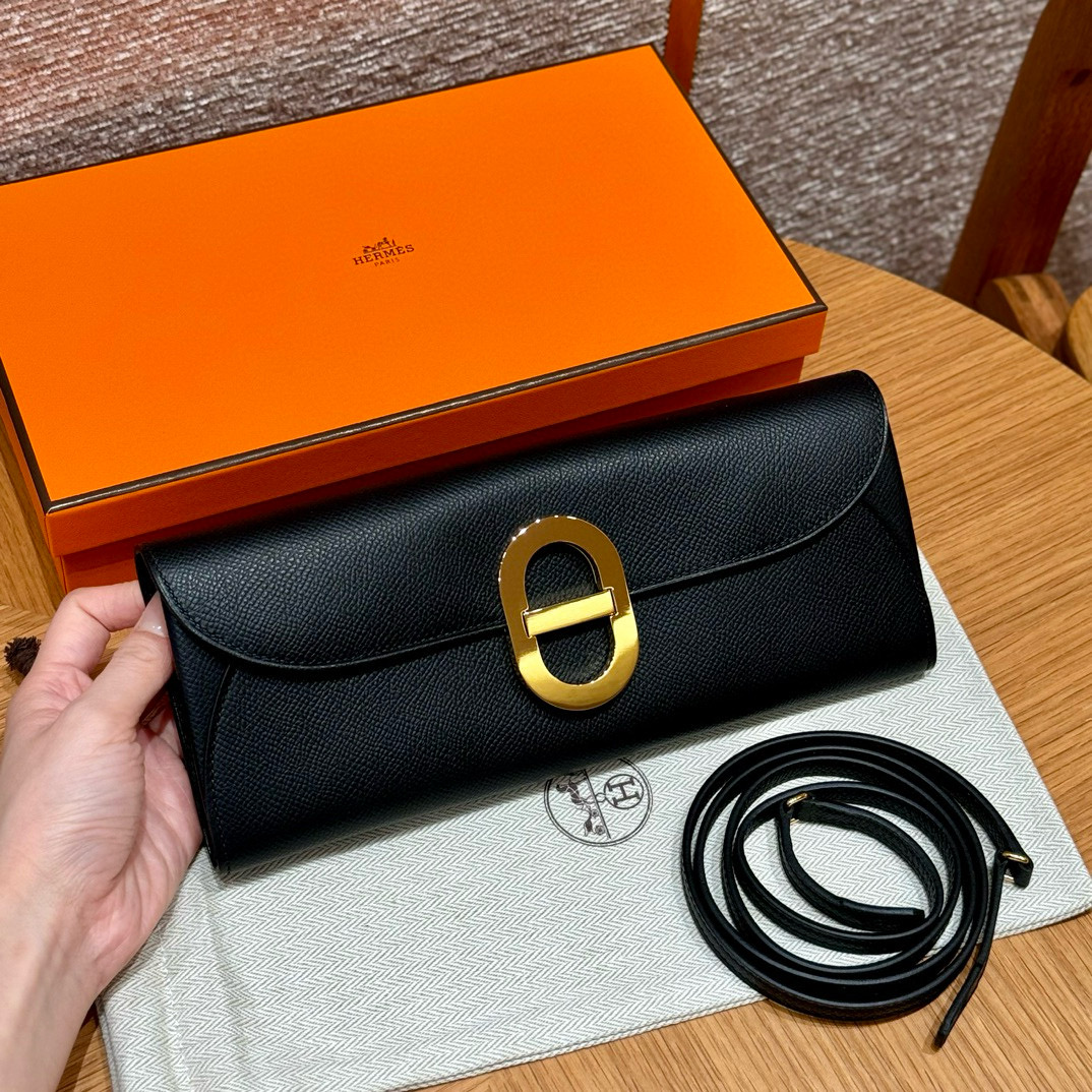 에르메스 Hermes Chaine d'Ancre To Go Epsom 89 Noir/gold