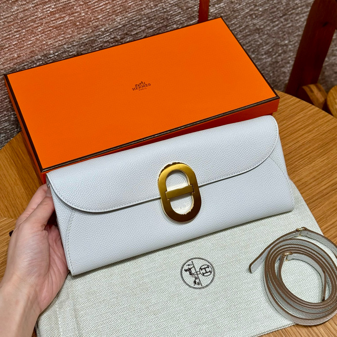 에르메스 Hermes Chaine d'Ancre To Go Epsom M4 Gris pale/gold