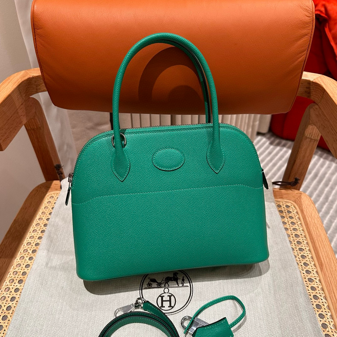 에르메스 Hermes Bolide 25cm Epsom U4 Vert vertigo/silver