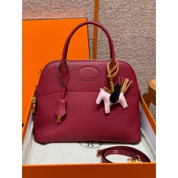 에르메스 Hermes Bolide 31cm Togo 55 Rouge H/gold