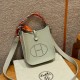 에르메스 Hermes Mini Evelyne 16cm clemence 0W Gris nee/silver