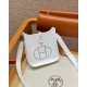 에르메스 Hermes Mini Evelyne 16cm clemence 01 Blanc/silver
