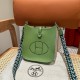 에르메스 Hermes Mini Evelyne 16cm clemence 3i Vert Criquet/silver