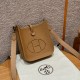 에르메스 Hermes Mini Evelyne 16cm clemence 4B Biscuit/silver