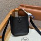 에르메스 Hermes Mini Evelyne 16cm clemence 89 noir/silver