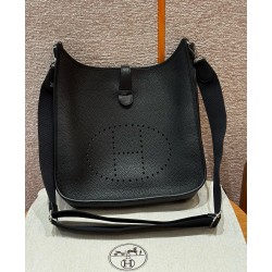 에르메스 Hermes Evelyne 29cm clemence 89 noir/silver