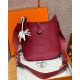 에르메스 Hermes Evelyne 29cm clemence K1 Rouge grenat/silver