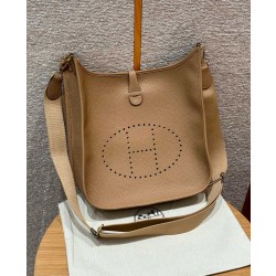 에르메스 Hermes Evelyne 29cm clemence OM Chai/gold