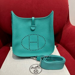 에르메스 Hermes Evelyne 29cm clemence U1 Vert Verone/silver