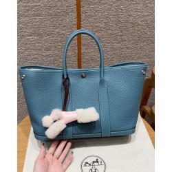 에르메스 Hermes Garden party 30cm vache country 75 Blue Jean