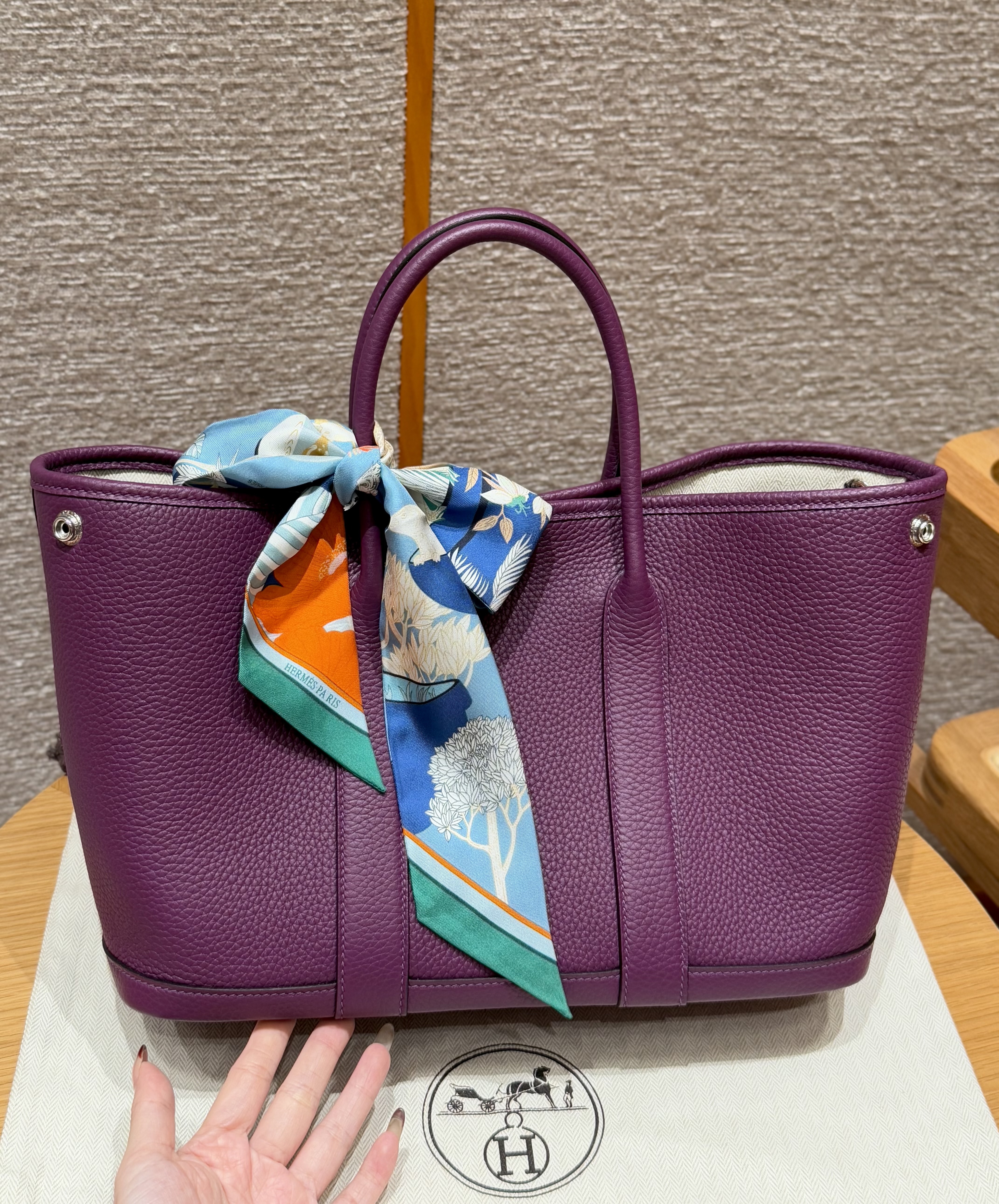 에르메스 Hermes Garden party 30cm vache country P9 Anemone