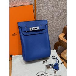 에르메스 Hermes Hac a dos 28cm Togo 7T Blue electric/silver