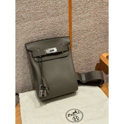 에르메스 Hermes Hac a dos 28cm Togo 8F Gris etain/silver