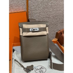 에르메스 Hermes Hac a dos 28cm Togo 18 Etoupe/silver