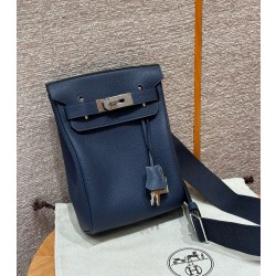 에르메스 Hermes Hac a dos 28cm Togo 73 Blue saphir/silver