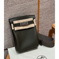 에르메스 Hermes Hac a dos 28cm Togo C6 Vert girs/silver