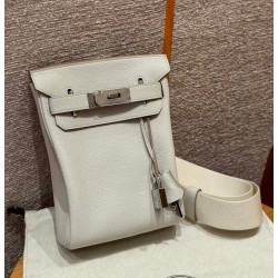 에르메스 Hermes Hac a dos 28cm Togo M4 Girs pale/silver