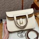 에르메스 Hermes Halzan 22cm clemence i2 Nata and 0M chai/gold