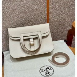 에르메스 Hermes Halzan 22cm Togo 10 Craie/silver
