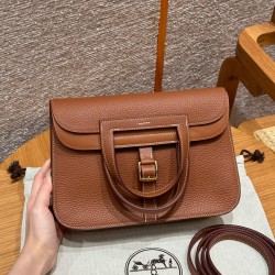 에르메스 Hermes Halzan 25cm clemence 37 Gold/gold