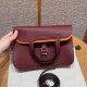 에르메스 Hermes Halzan 25cm clemence 55 Rouge H and 93 Orange/silver