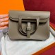 에르메스 Hermes Halzan 25cm swift 18 Etoupe/gold