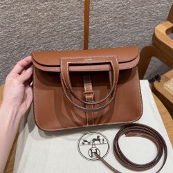 에르메스 Hermes Halzan 25cm swift 37 gold/silver
