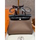 에르메스 Hermes Herbag 31cm canvas and cowhide toundra and noir/silver