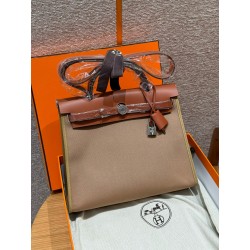 에르메스 Hermes Herbag 31cm canvas and cowhide