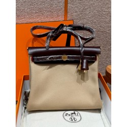 에르메스 Hermes Herbag 31cm canvas and cowhide