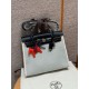 에르메스 Hermes Herbag 31cm canvas and cowhide Grey/silver