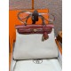 에르메스 Hermes Herbag 31cm canvas and cowhide Wine red/gold