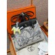 에르메스 Hermes Herbag 31cm canvas and cowhide Black/silver