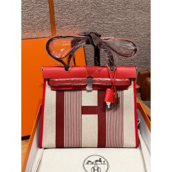 에르메스 Hermes Herbag 31cm Red/silver
