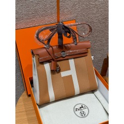 에르메스 Hermes Herbag 31cm Coffee/silver