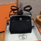 에르메스 Hermes Herbag mini 20cm canvas and cowhide noir noir/silver