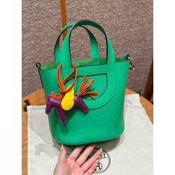 에르메스 Hermes in the loop 18cm Clemence 0T Vert comics/silver